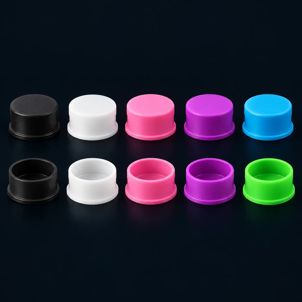 Protective Caps for 3 mL Vials — Mixed Colours, Pack of 10